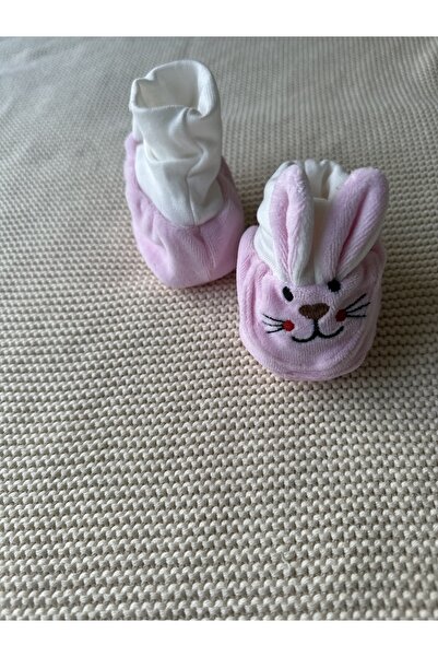Myluni Tavşanlı Kaymaz Tabanlı Kadife Bebek Patiği