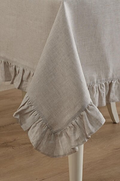 ÖDEL HOME Linen Ruffle Table Cloth