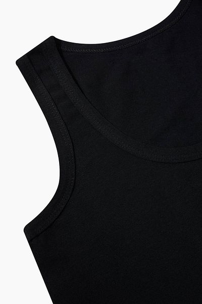Altun Boy's Black Ribbed Tank Top