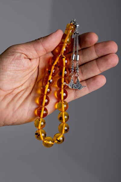 enderun Hediyelik Erkek Maskot Tesbih Hakiki Karınca Fosilli Kehribar