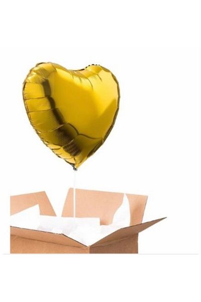 Deniz Party Store Gold Heart Foil Balloon 18 Inch 45 Cm 1 Piece