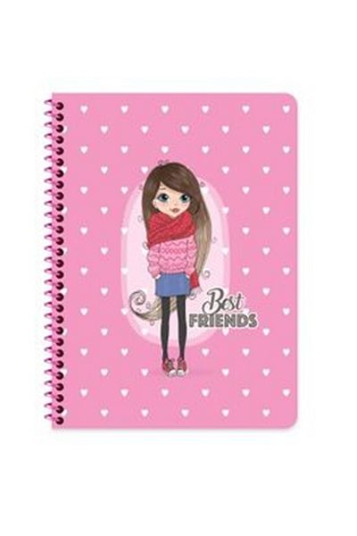 KESKİN COLOR 16x22 سم غير مبطن 80 ورقة غطاء ورق سلكي 60 جرام صفحة بيضاء أفضل الأصدقاء