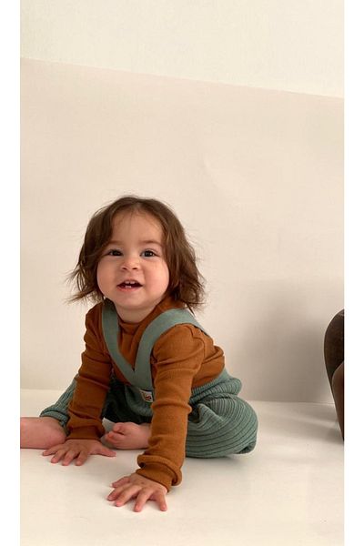 BEBEĞİME ÇORAP My Baby Girl/Boy Baby Body+ Adjustable Strap Knitwear Leggings Set of 2