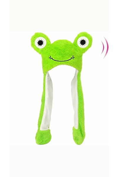 RMC Design Плюшена шапка с фигурка на жаба и подвижни уши, сладка и забавна