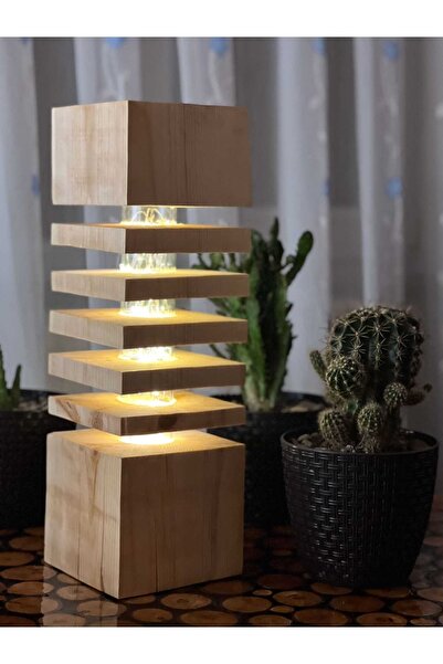 Karadeniztırmarket Ahşap Ev Dekorasyonu Gece Aydınlatması Gece Lambası Led Iş...