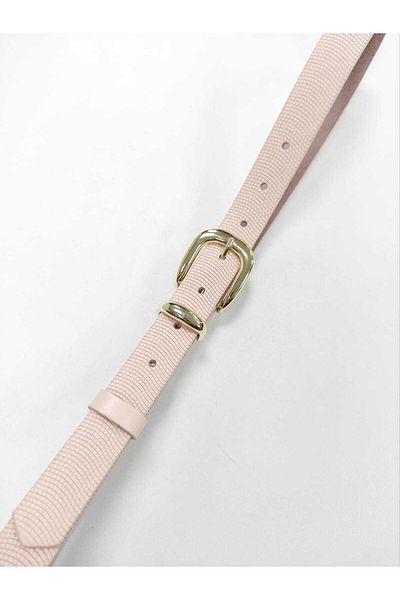 Kemerix 100% Genuine Leather Women's Powder Belt with Gold Buckle