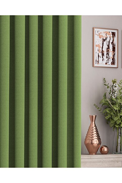 Altındaş Tekstil Keten Fon Perde Ekstrafor Büzgülü (PİLESİZ) Tek Kanat Fıstık...