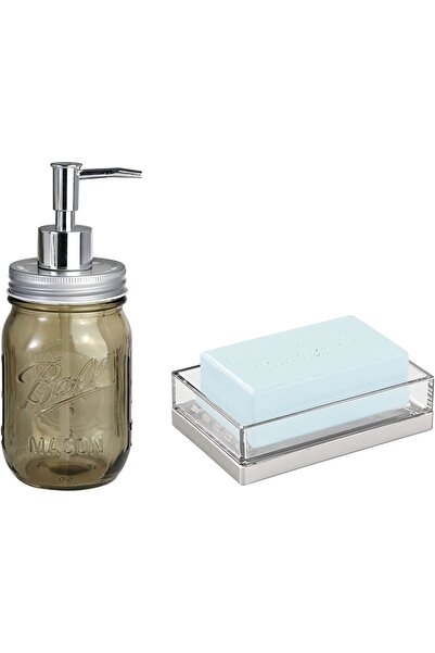 Bosphorus موزع الصابون السائل وموزع الصابون مجموعة الحمام المكونة من قطعتين