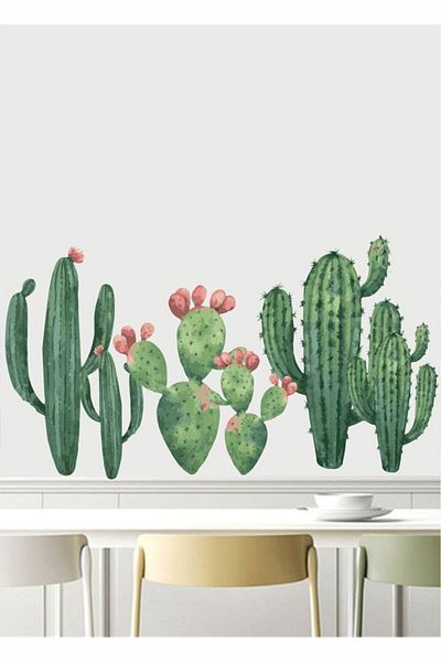 Piksel Grafik Autocolant de perete cu cactus