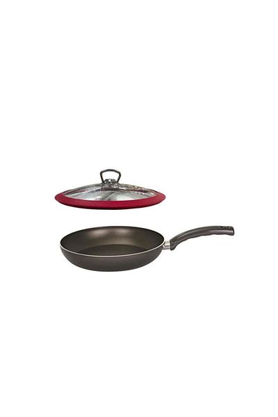 Mehtap Teflon Pan 24 Cm with Red Silicone Lid
