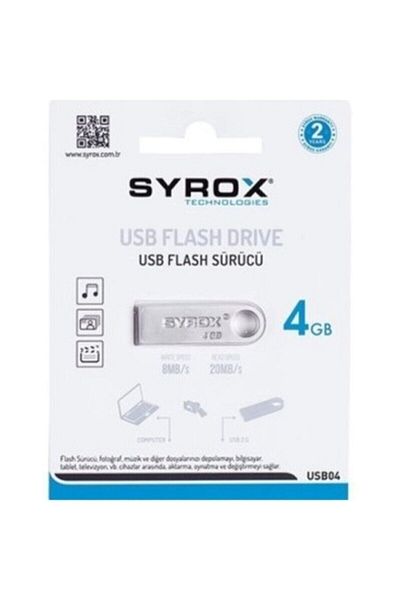 Syrox 4 GB Flash Memory Metal Usb