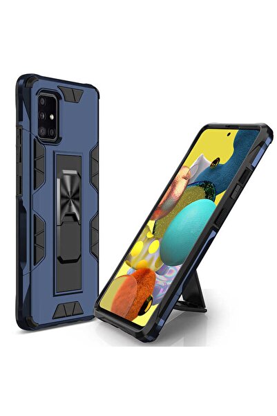 ZM STORE Samsung Galaxy A71 Zore Kılıf Tank Zırh Metal Yüzüklü Mıknatıslı Sta...