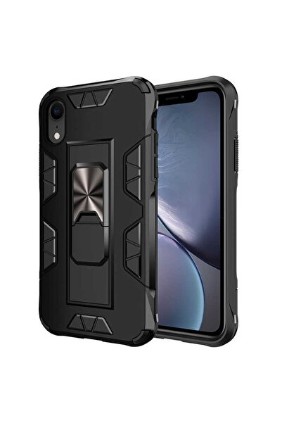 ZM STORE Apple Iphone Xr 6.1 Zore Kılıf Tank Zırh Metal Yüzüklü Mıknatıslı St...