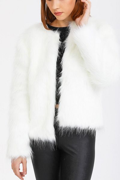 UGİMPOL Long Sleeve Women's Fur Jacket - Front Closure