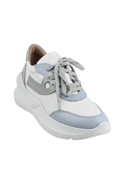 Impero Mavi-beyaz-gri Hakiki Deri Sneaker