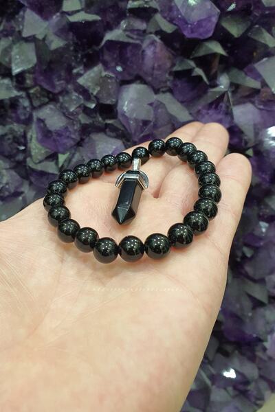 beautifulnaturelstones سوار من حجر العقيق الطبيعي بجودة Aa 8 مم (مع هدية قلاد...