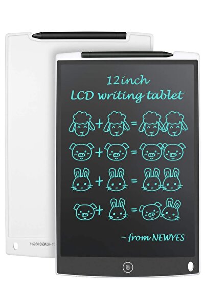 Shuzi 12 Inc Büyük Boy Dijital Lcd Ekran Kalemli Çocuk Yazı Çizim Writing Gra...