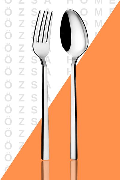 ÖzSa Home 60 Piece Chopsticks Fork Spoon Set Flat Model for 12 Persons