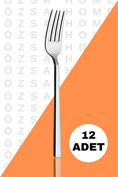 ÖzSa Home 12 Piece Chopstick Dinner Fork Straight Model for 12 People