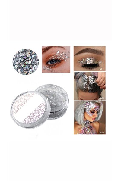 ROWENAROSE Tekli Gri Glitter Parlak