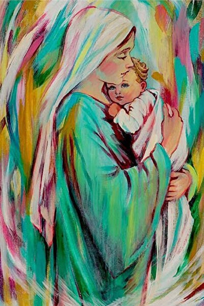 LİLYHOBBYLAND Sayılarla Boyama Seti 40 X 50cm Çerçeveli Kasnaklı: Anne Kuzusu