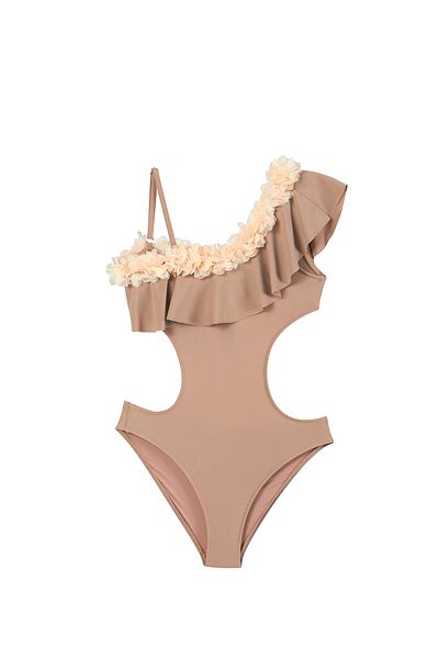 SHELLSEA Girl's One Shoulder Rose Flounce Swimsuit