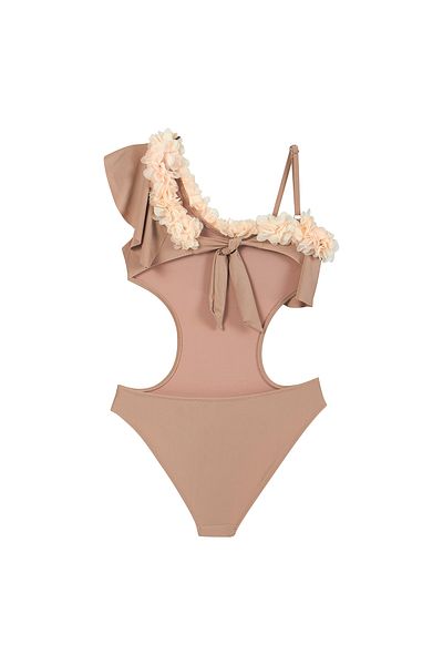 SHELLSEA Girl's One Shoulder Rose Flounce Swimsuit