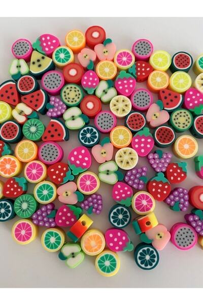 By MO Accessories Argilă polimerică Fimo Mărgele de fructe mixte, 10 mm Bijuterii Fabricarea modelului de fructe Mărgele distanțatoare (20 buc)