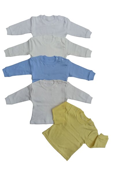 bebedino Long Sleeve Shoulder Snaps Crew Neck Baby Top (Pack of 5)