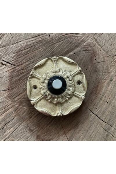 Ars Desenli Parlak Sarı Pirinç Zil Düğmesi El Yapımı Antik Zil Düğmesi