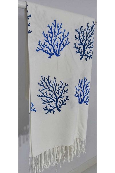 Nevin Acar Blue Coral Bamboo Peshtemal Pareo