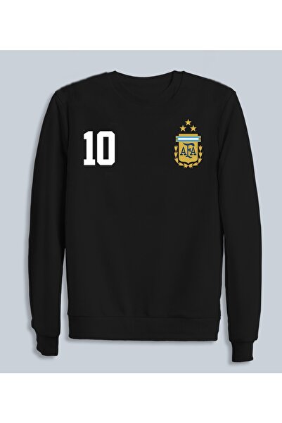 Efendioğlu Design Arjantin Siyah 3 Yıldız Bisiklet Yaka Sweatshirt