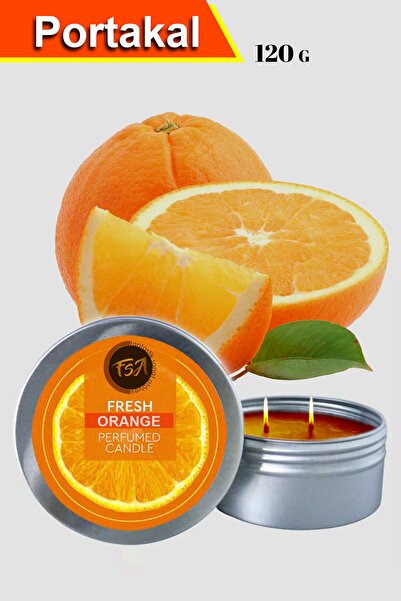 FANTASTİK SANAT ATÖLYESİ Dekoratif Hediyelik Meyve Notalı Portakal Kokulu Meditasyon Mumu - Metal Teneke Kutu Ritüel Ateşi