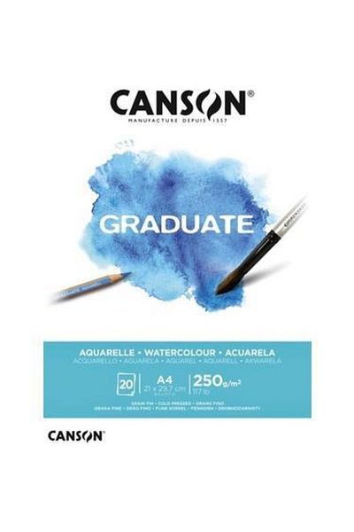 Canson Bloc de culoare acuarelă Graduate 20 Syf A4 250 Gr