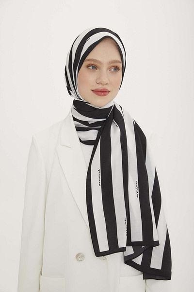 azra fashion Armine Sport Modal Shawl 4a 4b - Negru - Mărime unică - Azra01723-negru-mărime unică