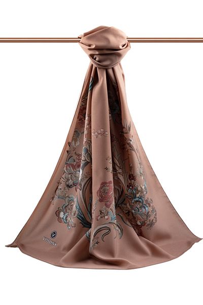 Vissona Women's Luxury Medina Silk Shawl Copper-1