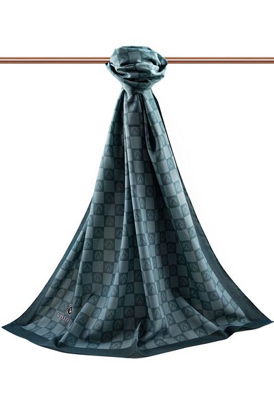 Vissona Γυναικείο σάλι πολυτελείας Medina Silk Emerald Green-10