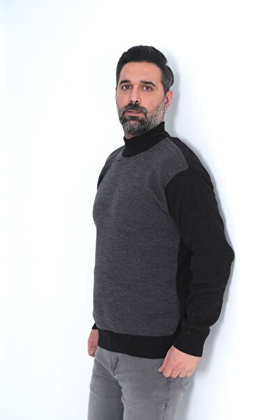 KMKkombin Baba Akrilik Iplik Yarım Balıkçı Boğazlı Kalın Kışlık Erkek Kazak