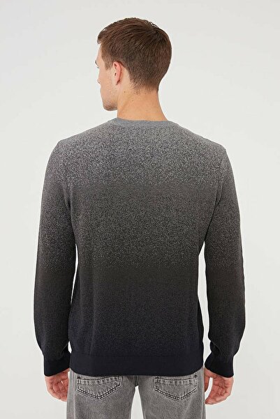 Mavi Erkek Bisiklet Yaka Gri Melanj Erkek Kazak 070779-34686