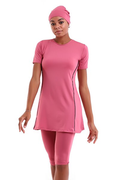 aykum Halbbedeckter Hijab-Badeanzug mit kurzen Ärmeln