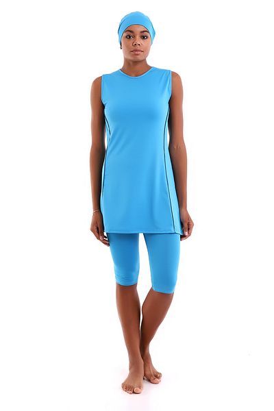 aykum Zero Sleeve Semi Covered Hijab Swimsuit