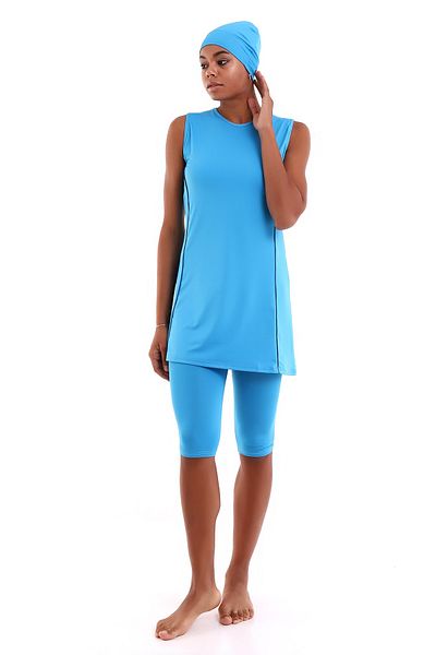 aykum Zero Sleeve Semi Covered Hijab Swimsuit