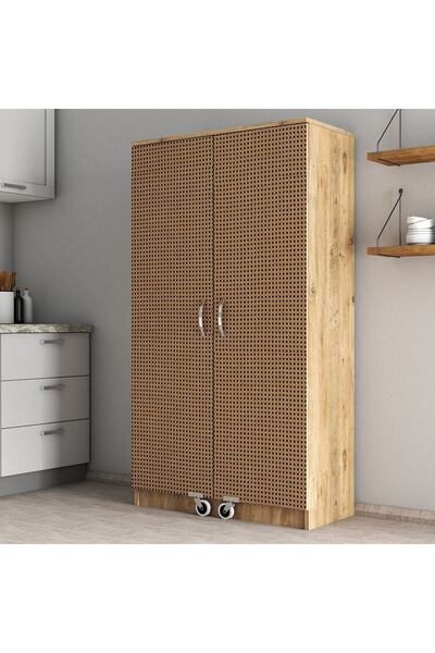 Tanmob Büyük Boy 2 Kapılı Erzak Dolabı Çam Hazeran Kapaklı- Erc0104