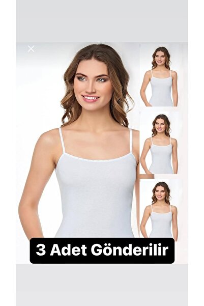 EBRULİ BUTİK06 Rope Strap Tank Top 95% Cotton 3 Pieces