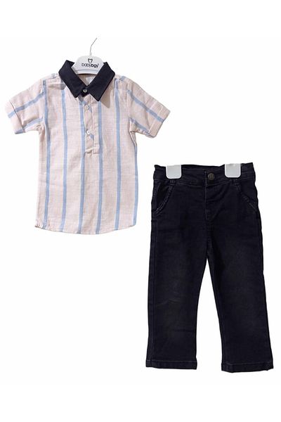 Babyboy Striped Shirt-Pants Summer Set