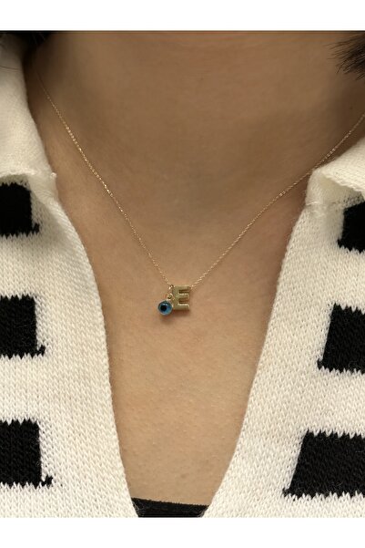 Hakan Güler Kuyumculuk Altın Nazar Boncuklu E Harfli Zincir