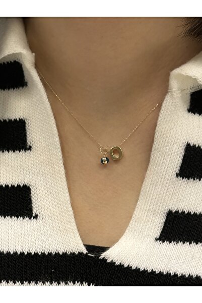 Hakan Güler Kuyumculuk Altın Nazar Boncuklu O Harfli Zincir