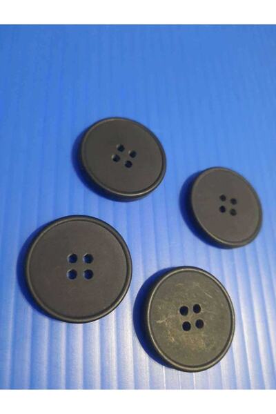 İMREN AKSESUAR 2,5 εκ. Μαύρο ματ πολυεστέρα ιταλικό παλτό με κουμπιά - μπουφάν και ζακέτα 1 πακέτο 10 τεμαχίων