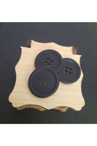 İMREN AKSESUAR 2,5 εκ. Μαύρο ματ πολυεστέρα ιταλικό παλτό με κουμπιά - μπουφάν και ζακέτα 1 πακέτο 10 τεμαχίων