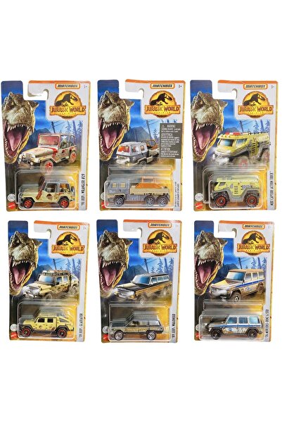 Matchbox Jurassic World Metal 6 Araç Birden Orijinal Lisanslı